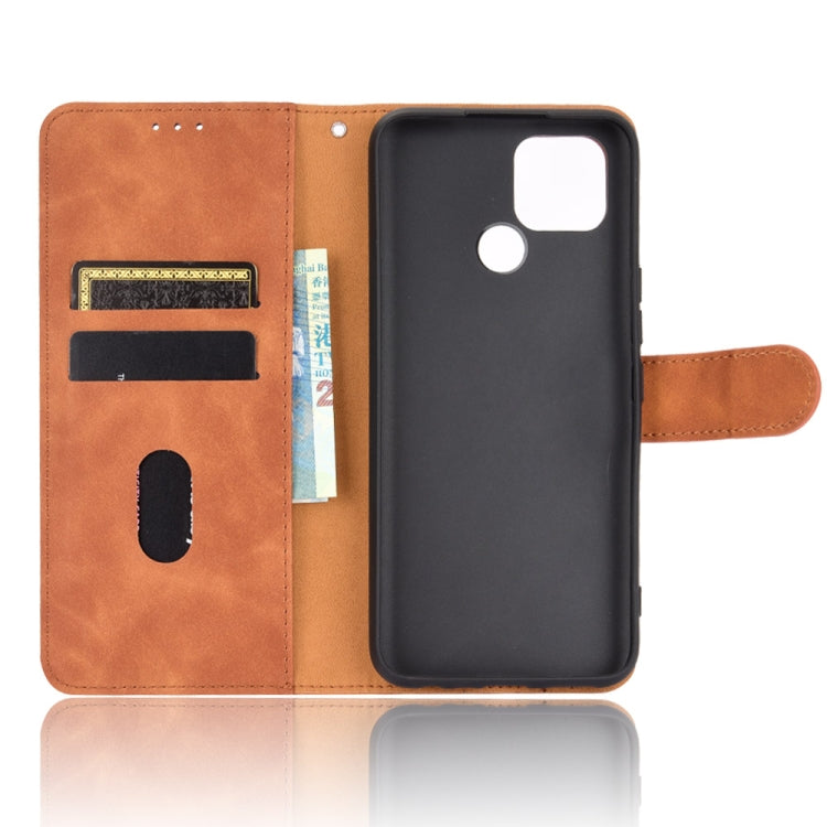 For OPPO Realme V3 Solid Color Skin Feel Magnetic Buckle Horizontal Flip Calf Texture PU Leather Case with Holder & Card Slots & Wallet