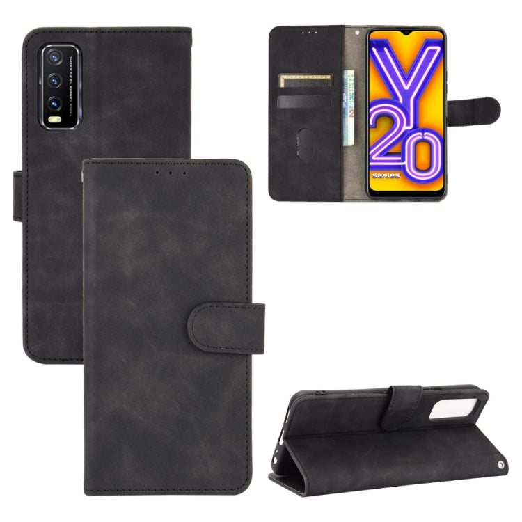For Vivo Y20 / Y20i (Indian) Solid Color Skin Feel Magnetic Buckle Horizontal Flip Calf Texture PU Leather Case with Holder & Card Slots & Wallet