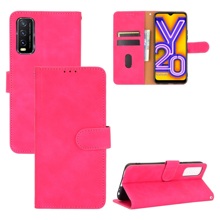 For Vivo Y20 / Y20i (Indian) Solid Color Skin Feel Magnetic Buckle Horizontal Flip Calf Texture PU Leather Case with Holder & Card Slots & Wallet
