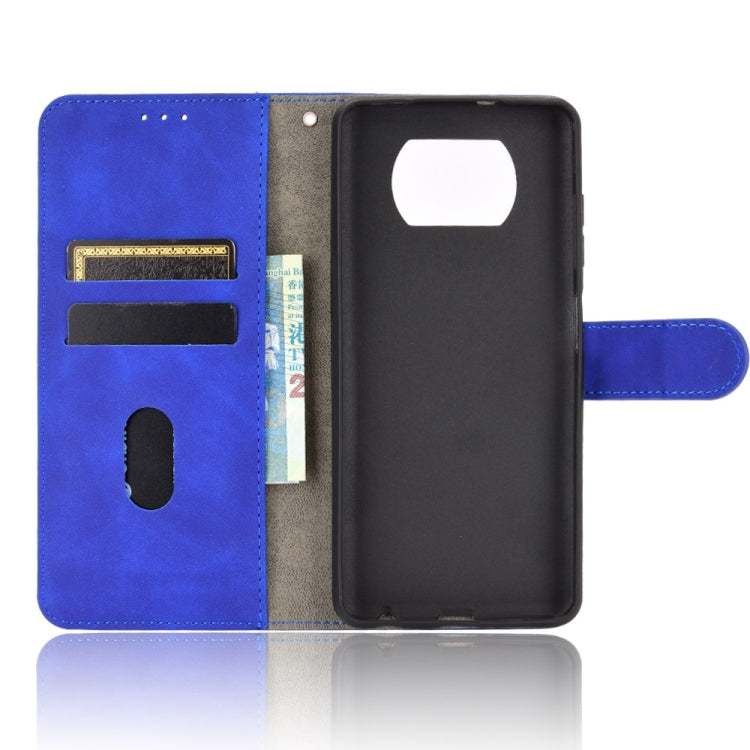 For Xiaomi Poco X3 NFC Solid Color Skin Feel Magnetic Buckle Horizontal Flip Calf Texture PU Leather Case with Holder & Card Slots & Wallet