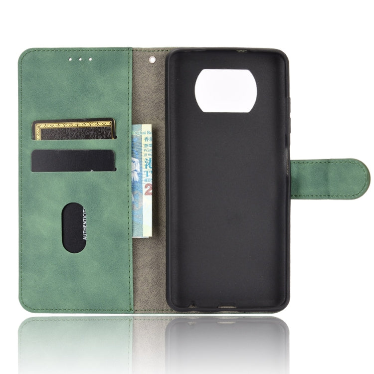 For Xiaomi Poco X3 NFC Solid Color Skin Feel Magnetic Buckle Horizontal Flip Calf Texture PU Leather Case with Holder & Card Slots & Wallet