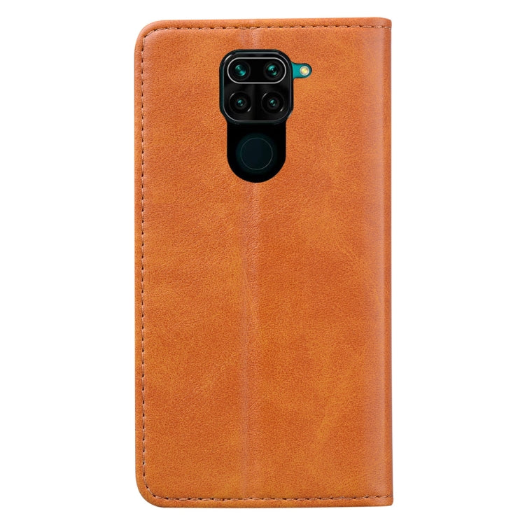 For Xiaomi Redmi Note 9 Business Stitching Horizontal Flip Leather Case with Double Folding & Bracket & Card Slots & Photo Frame & Wallet
