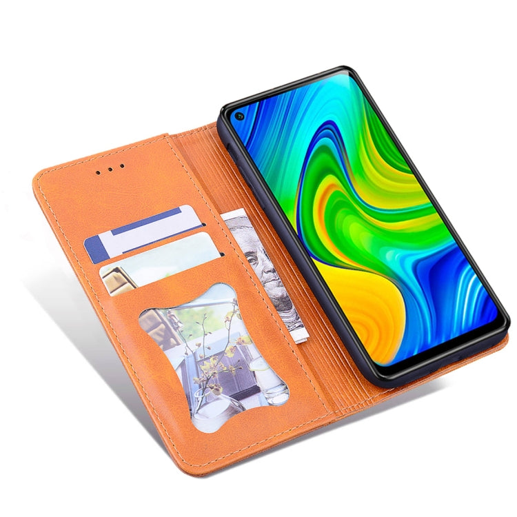 For Xiaomi Redmi Note 9 Business Stitching Horizontal Flip Leather Case with Double Folding & Bracket & Card Slots & Photo Frame & Wallet