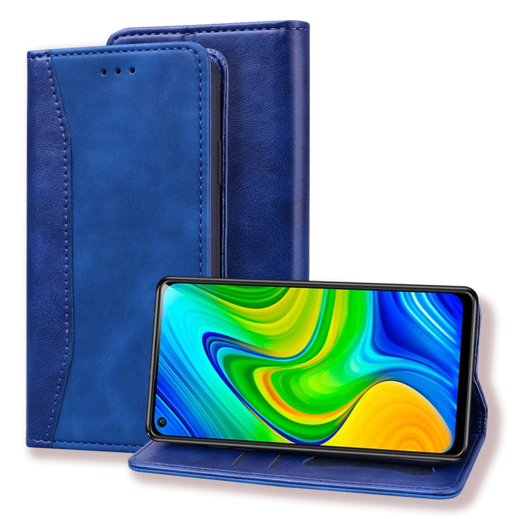 For Xiaomi Redmi Note 9 Business Stitching Horizontal Flip Leather Case with Double Folding & Bracket & Card Slots & Photo Frame & Wallet