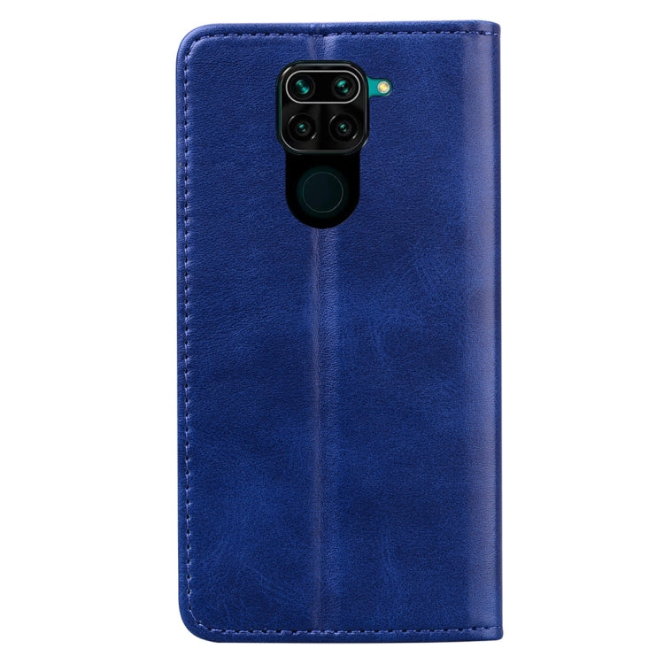 For Xiaomi Redmi Note 9 Business Stitching Horizontal Flip Leather Case with Double Folding & Bracket & Card Slots & Photo Frame & Wallet