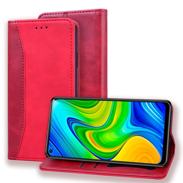 For Xiaomi Redmi Note 9 Business Stitching Horizontal Flip Leather Case with Double Folding & Bracket & Card Slots & Photo Frame & Wallet