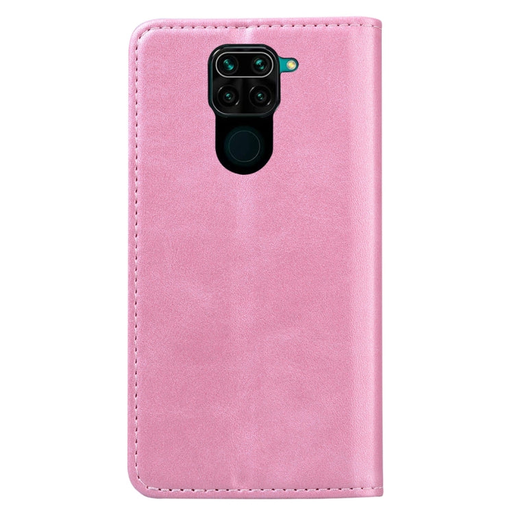 For Xiaomi Redmi Note 9 Business Stitching Horizontal Flip Leather Case with Double Folding & Bracket & Card Slots & Photo Frame & Wallet