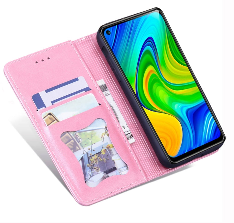 For Xiaomi Redmi Note 9 Business Stitching Horizontal Flip Leather Case with Double Folding & Bracket & Card Slots & Photo Frame & Wallet