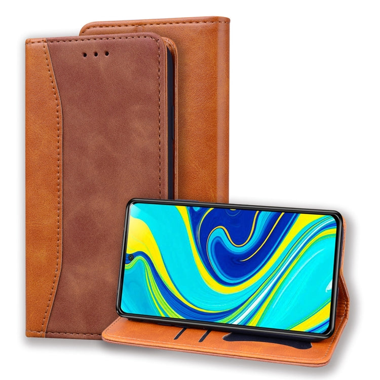 For Xiaomi Redmi Note 9 Pro / 9 Pro Max / 9S Business Stitching Horizontal Flip Leather Case with Double Folding & Bracket & Card Slots & Photo Frame & Wallet