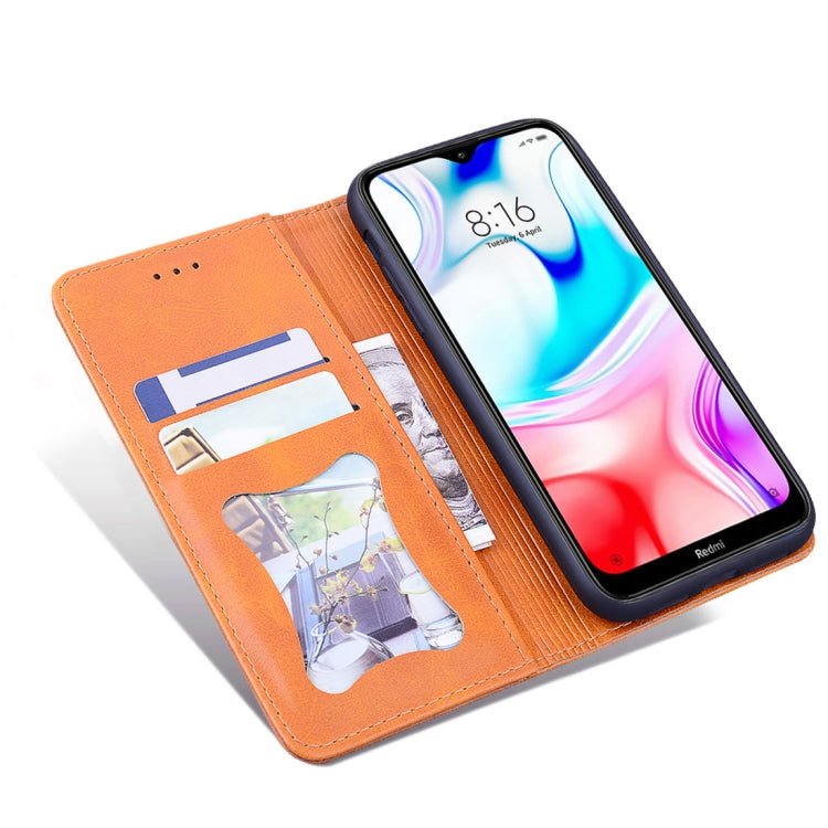 For Xiaomi Redmi 8 Business Stitching Horizontal Flip Leather Case with Double Folding & Bracket & Card Slots & Photo Frame & Wallet