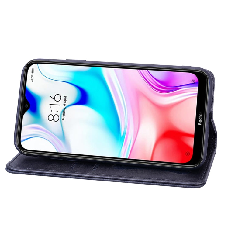 For Xiaomi Redmi 8 Business Stitching Horizontal Flip Leather Case with Double Folding & Bracket & Card Slots & Photo Frame & Wallet