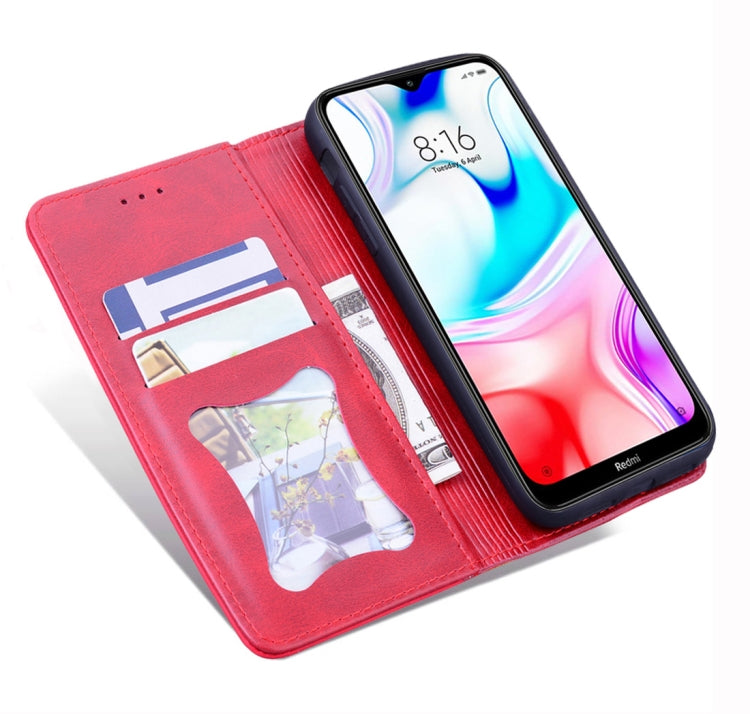 For Xiaomi Redmi 8 Business Stitching Horizontal Flip Leather Case with Double Folding & Bracket & Card Slots & Photo Frame & Wallet