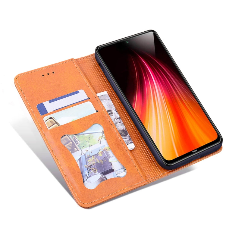 For Xiaomi Redmi Note 8 Business Stitching Horizontal Flip Leather Case with Double Folding & Bracket & Card Slots & Photo Frame & Wallet
