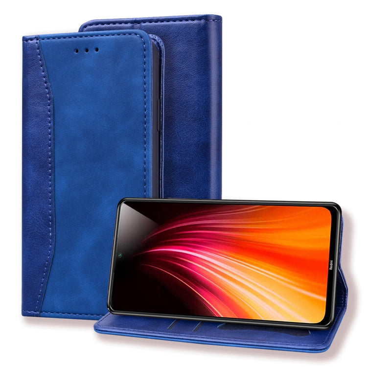 For Xiaomi Redmi Note 8 Business Stitching Horizontal Flip Leather Case with Double Folding & Bracket & Card Slots & Photo Frame & Wallet