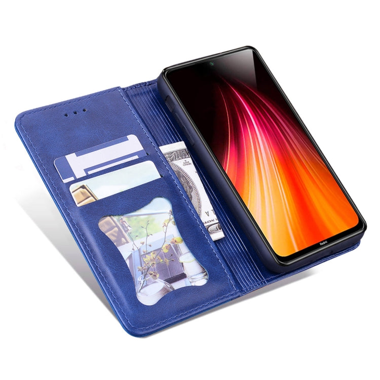 For Xiaomi Redmi Note 8 Business Stitching Horizontal Flip Leather Case with Double Folding & Bracket & Card Slots & Photo Frame & Wallet