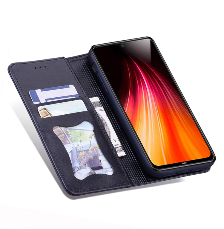 For Xiaomi Redmi Note 8 Business Stitching Horizontal Flip Leather Case with Double Folding & Bracket & Card Slots & Photo Frame & Wallet
