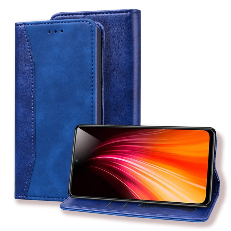 For Xiaomi Redmi Note 8 Pro Business Stitching Horizontal Flip Leather Case with Double Folding & Bracket & Card Slots & Photo Frame & Wallet