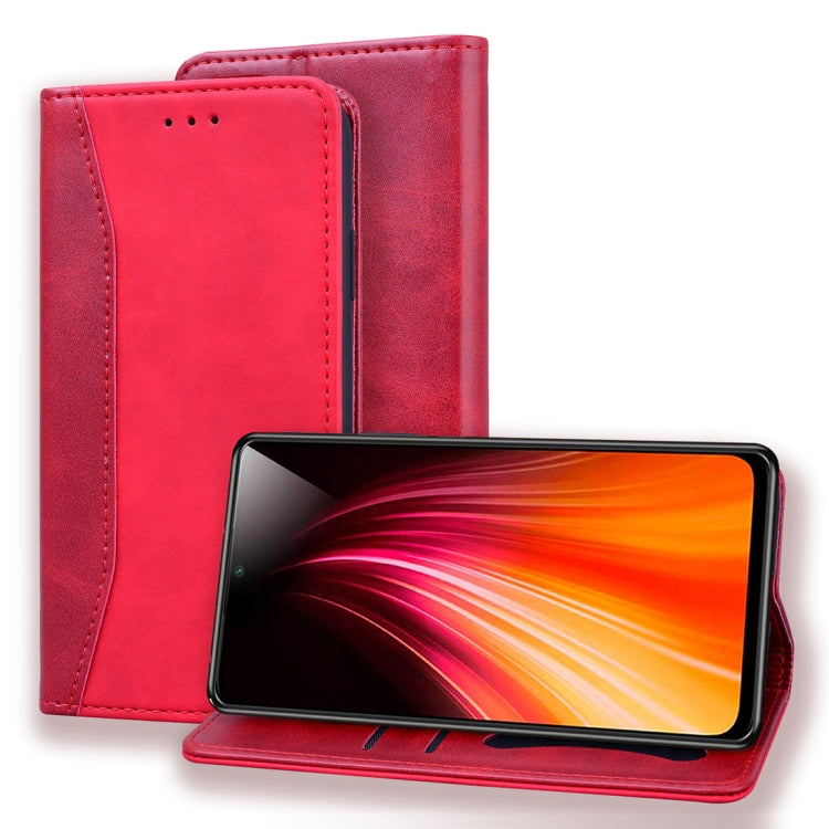 For Xiaomi Redmi Note 8 Pro Business Stitching Horizontal Flip Leather Case with Double Folding & Bracket & Card Slots & Photo Frame & Wallet