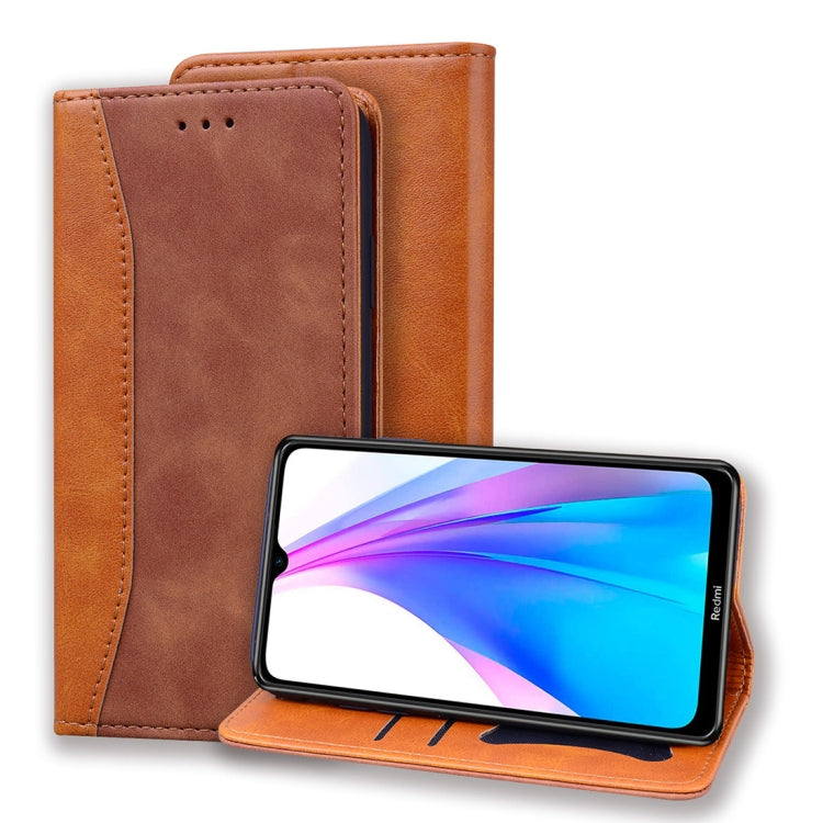 For Xiaomi Redmi Note 8T Business Stitching Horizontal Flip Leather Case with Double Folding & Bracket & Card Slots & Photo Frame & Wallet