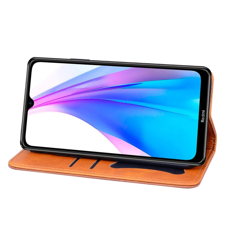 For Xiaomi Redmi Note 8T Business Stitching Horizontal Flip Leather Case with Double Folding & Bracket & Card Slots & Photo Frame & Wallet