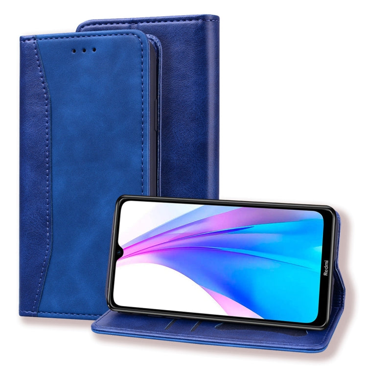 For Xiaomi Redmi Note 8T Business Stitching Horizontal Flip Leather Case with Double Folding & Bracket & Card Slots & Photo Frame & Wallet