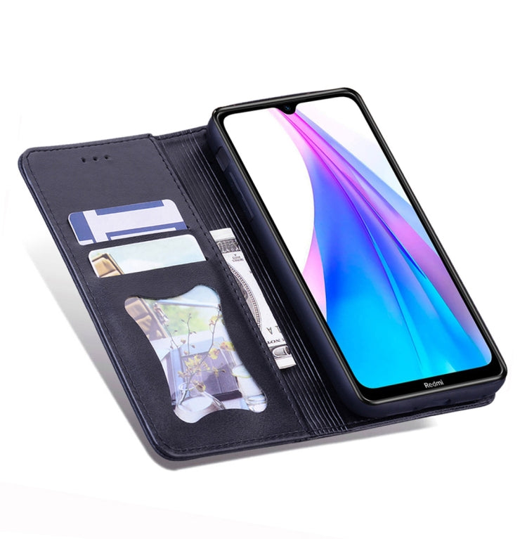 For Xiaomi Redmi Note 8T Business Stitching Horizontal Flip Leather Case with Double Folding & Bracket & Card Slots & Photo Frame & Wallet