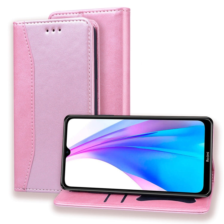 For Xiaomi Redmi Note 8T Business Stitching Horizontal Flip Leather Case with Double Folding & Bracket & Card Slots & Photo Frame & Wallet