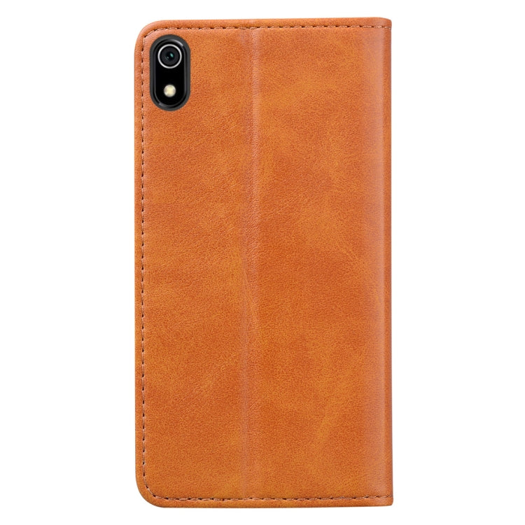 For Xiaomi Redmi 7A Business Stitching Horizontal Flip Leather Case with Double Folding & Bracket & Card Slots & Photo Frame & Wallet