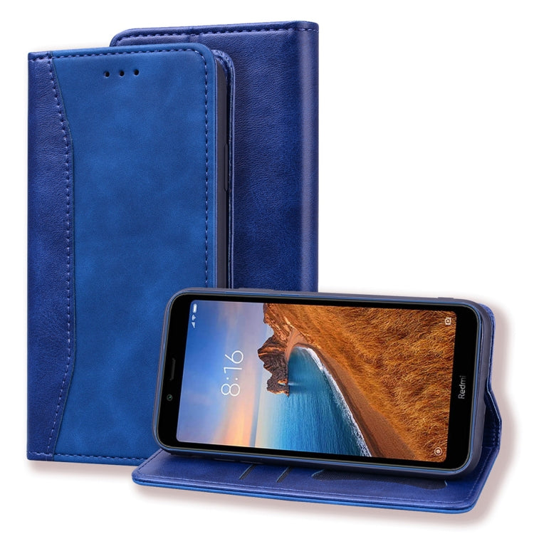 For Xiaomi Redmi 7A Business Stitching Horizontal Flip Leather Case with Double Folding & Bracket & Card Slots & Photo Frame & Wallet