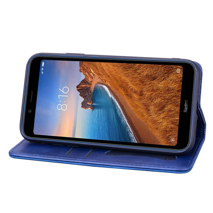 For Xiaomi Redmi 7A Business Stitching Horizontal Flip Leather Case with Double Folding & Bracket & Card Slots & Photo Frame & Wallet