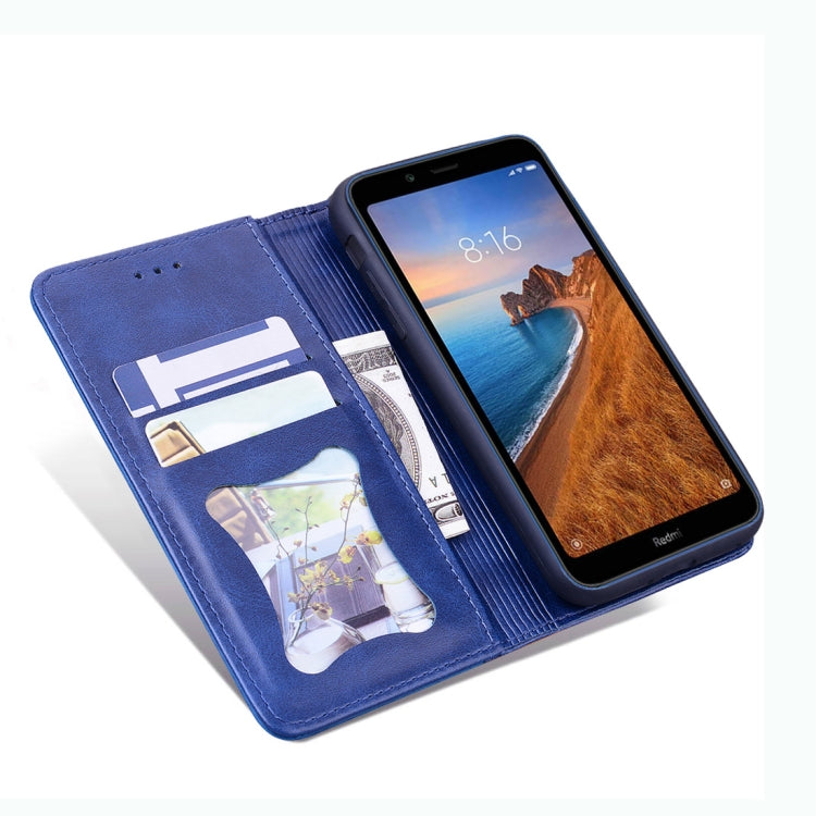 For Xiaomi Redmi 7A Business Stitching Horizontal Flip Leather Case with Double Folding & Bracket & Card Slots & Photo Frame & Wallet