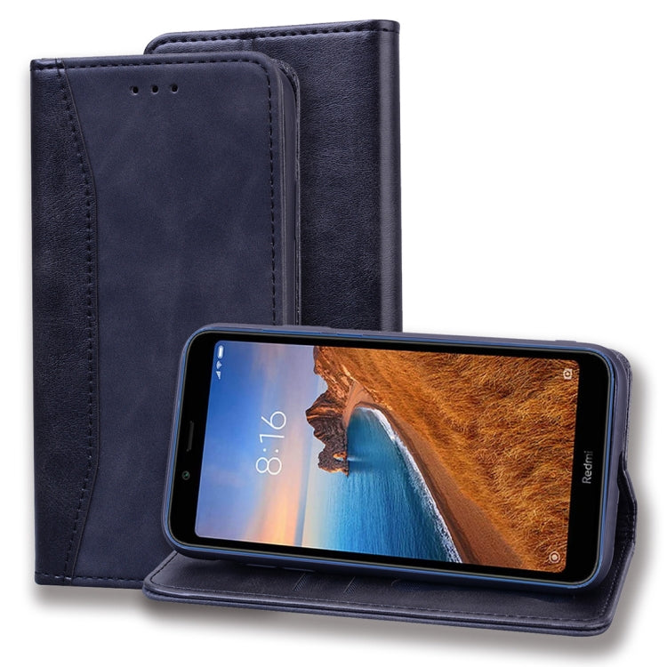 For Xiaomi Redmi 7A Business Stitching Horizontal Flip Leather Case with Double Folding & Bracket & Card Slots & Photo Frame & Wallet