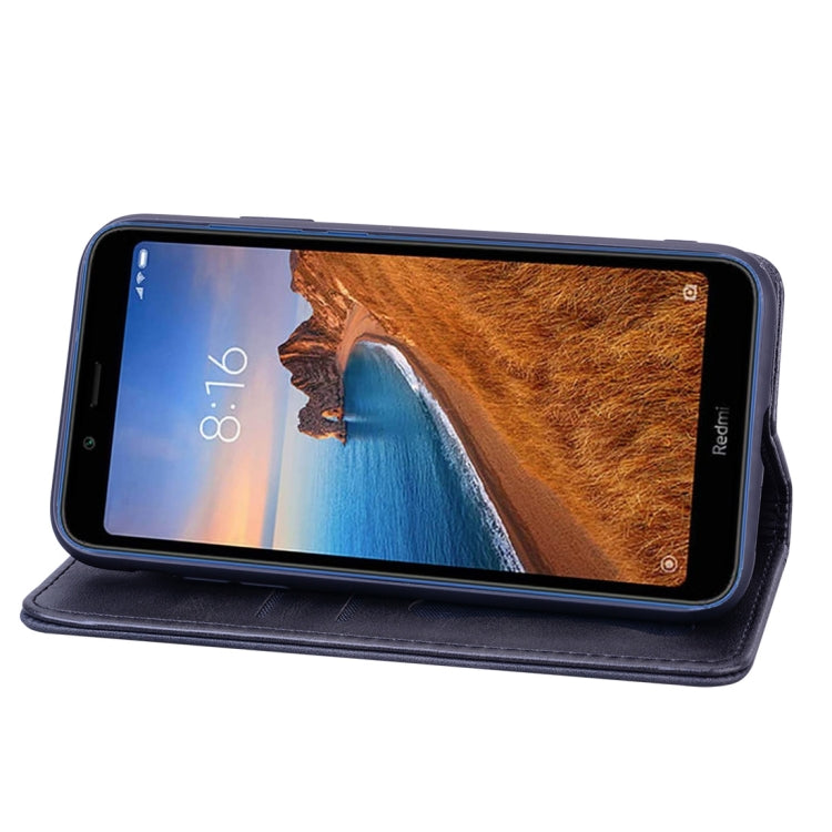 For Xiaomi Redmi 7A Business Stitching Horizontal Flip Leather Case with Double Folding & Bracket & Card Slots & Photo Frame & Wallet