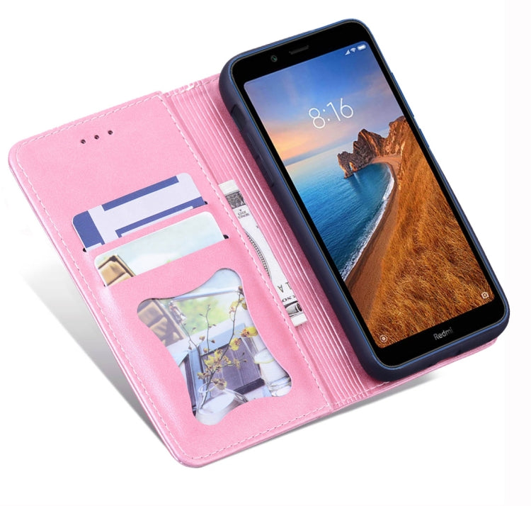 For Xiaomi Redmi 7A Business Stitching Horizontal Flip Leather Case with Double Folding & Bracket & Card Slots & Photo Frame & Wallet