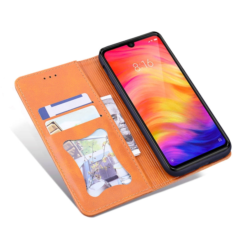 For Xiaomi Redmi Note 7 / Note 7 Pro Business Stitching Horizontal Flip Leather Case with Double Folding & Bracket & Card Slots & Photo Frame & Wallet