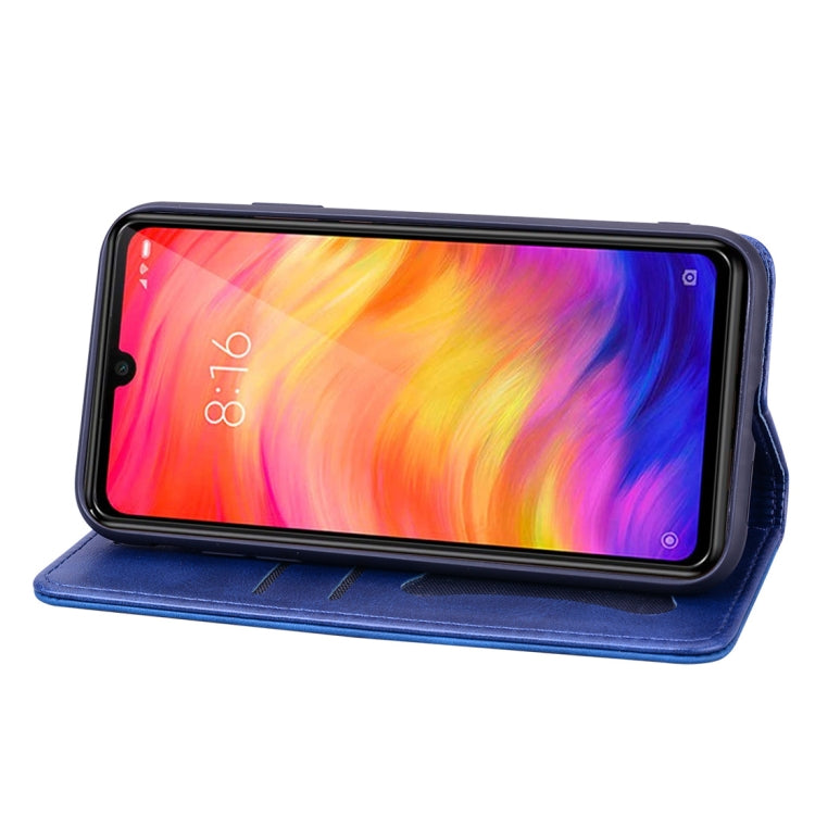 For Xiaomi Redmi Note 7 / Note 7 Pro Business Stitching Horizontal Flip Leather Case with Double Folding & Bracket & Card Slots & Photo Frame & Wallet