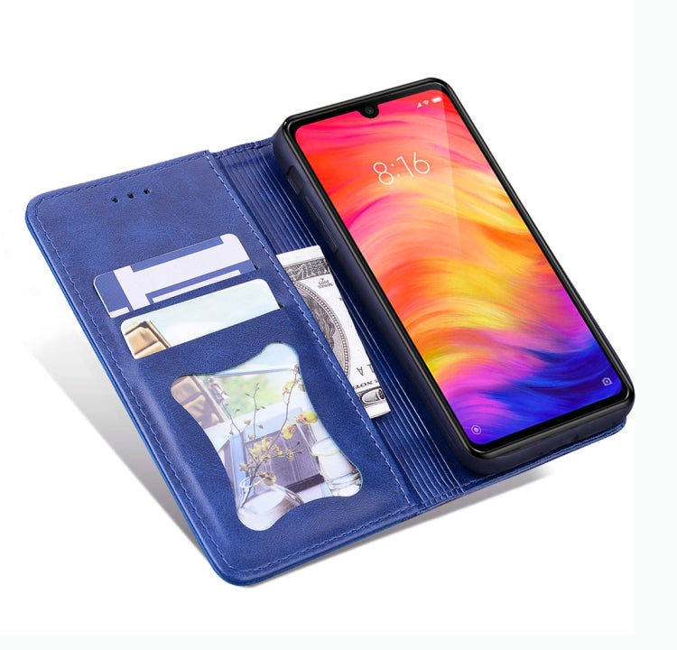 For Xiaomi Redmi Note 7 / Note 7 Pro Business Stitching Horizontal Flip Leather Case with Double Folding & Bracket & Card Slots & Photo Frame & Wallet