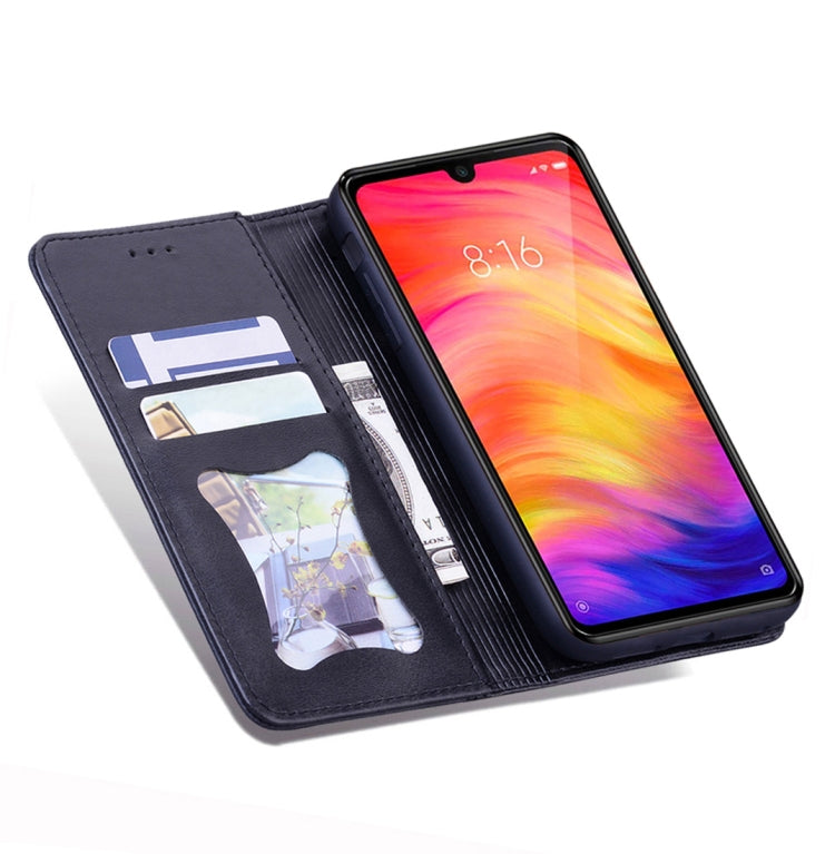 For Xiaomi Redmi Note 7 / Note 7 Pro Business Stitching Horizontal Flip Leather Case with Double Folding & Bracket & Card Slots & Photo Frame & Wallet