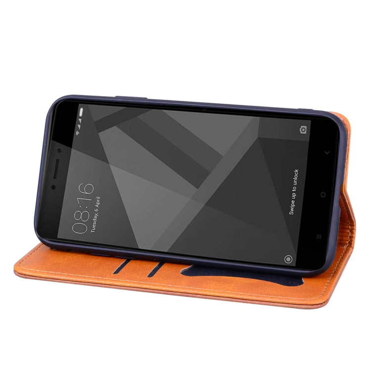 For Xiaomi Redmi 4X Business Stitching Horizontal Flip Leather Case with Double Folding & Bracket & Card Slots & Photo Frame & Wallet