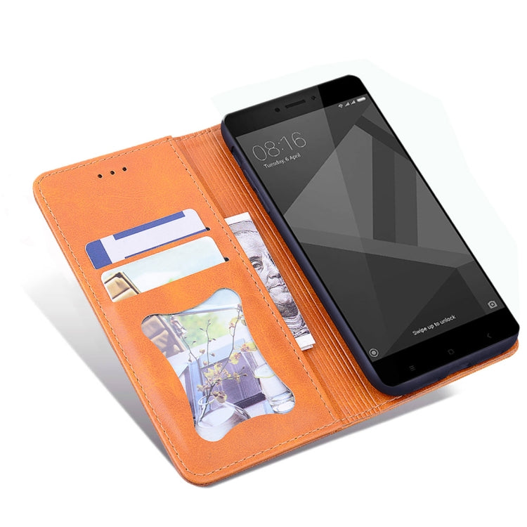 For Xiaomi Redmi 4X Business Stitching Horizontal Flip Leather Case with Double Folding & Bracket & Card Slots & Photo Frame & Wallet