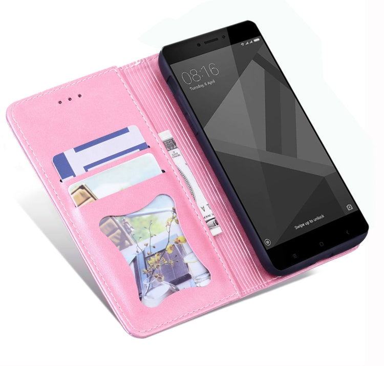 For Xiaomi Redmi 4X Business Stitching Horizontal Flip Leather Case with Double Folding & Bracket & Card Slots & Photo Frame & Wallet