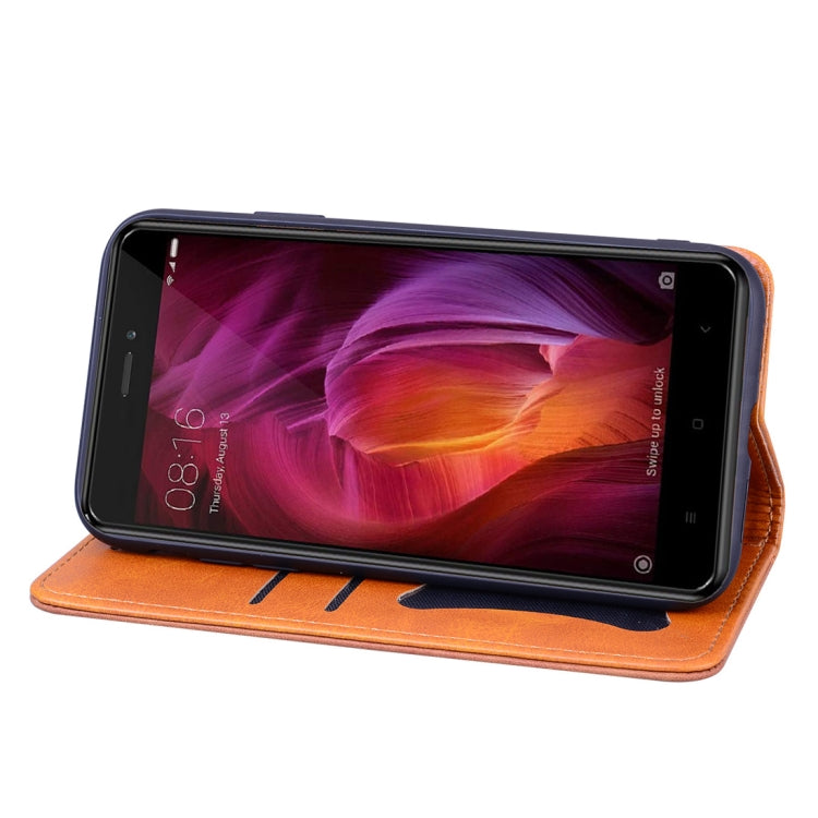 For Xiaomi Redmi Note 4 / Note 4 X Business Stitching Horizontal Flip Leather Case with Double Folding & Bracket & Card Slots & Photo Frame & Wallet