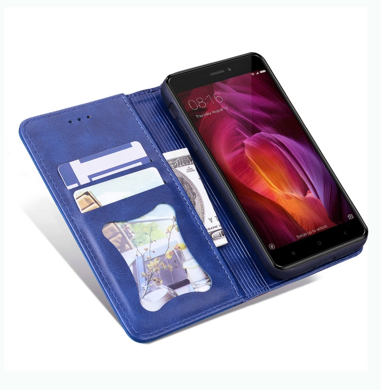 For Xiaomi Redmi Note 4 / Note 4 X Business Stitching Horizontal Flip Leather Case with Double Folding & Bracket & Card Slots & Photo Frame & Wallet