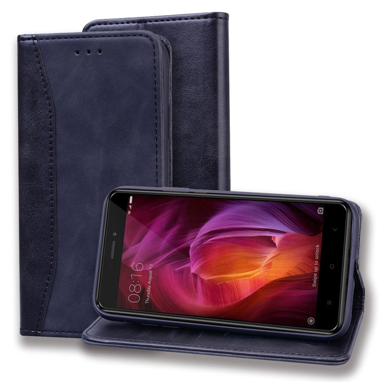 For Xiaomi Redmi Note 4 / Note 4 X Business Stitching Horizontal Flip Leather Case with Double Folding & Bracket & Card Slots & Photo Frame & Wallet
