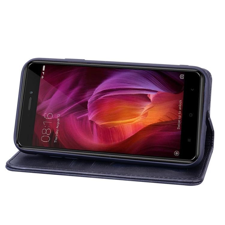 For Xiaomi Redmi Note 4 / Note 4 X Business Stitching Horizontal Flip Leather Case with Double Folding & Bracket & Card Slots & Photo Frame & Wallet