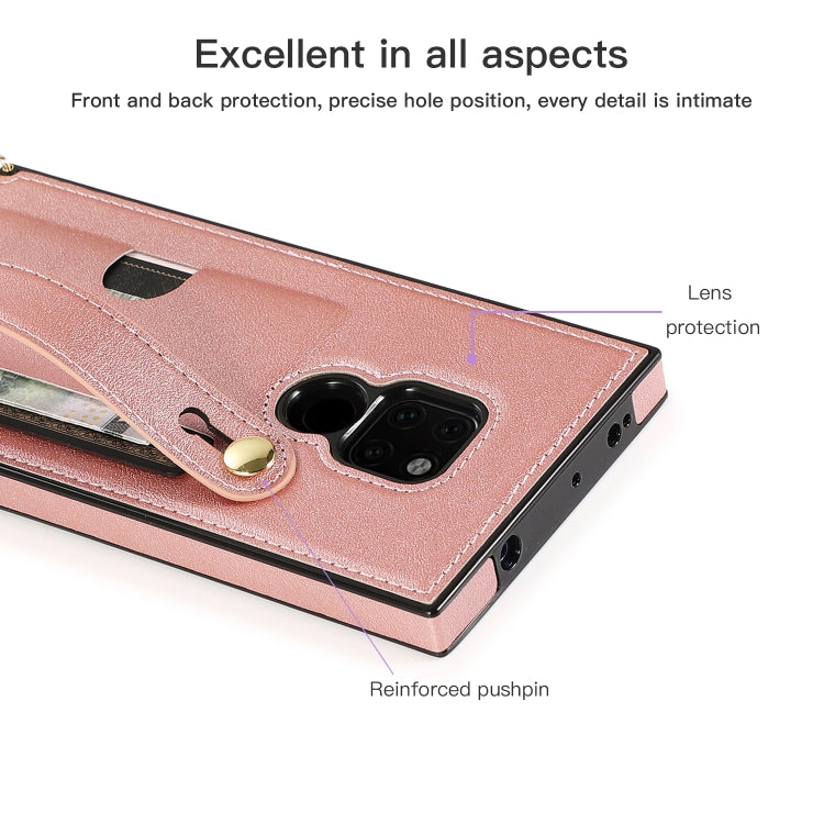 For Huawei Mate 20 Wrist Strap PU+TPU Shockproof Protective Case with Crossbody Lanyard & Holder & Card Slot