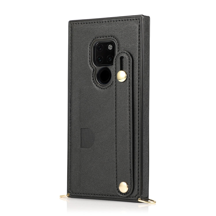 For Huawei Mate 20 Wrist Strap PU+TPU Shockproof Protective Case with Crossbody Lanyard & Holder & Card Slot