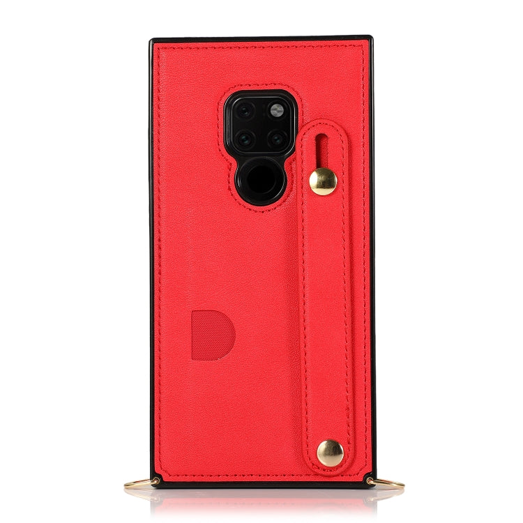 For Huawei Mate 20 Wrist Strap PU+TPU Shockproof Protective Case with Crossbody Lanyard & Holder & Card Slot