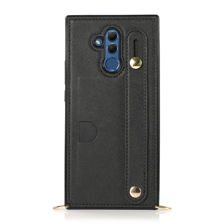 For Huawei Mate 20 Lite Wrist Strap PU+TPU Shockproof Protective Case with Crossbody Lanyard & Holder & Card Slot