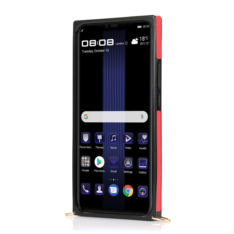 For Huawei Mate 20 Lite Wrist Strap PU+TPU Shockproof Protective Case with Crossbody Lanyard & Holder & Card Slot